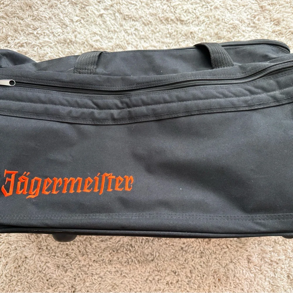 Jagermeister Jager Rolling Suitcase Duffle Black & Orange Duffel Bag
